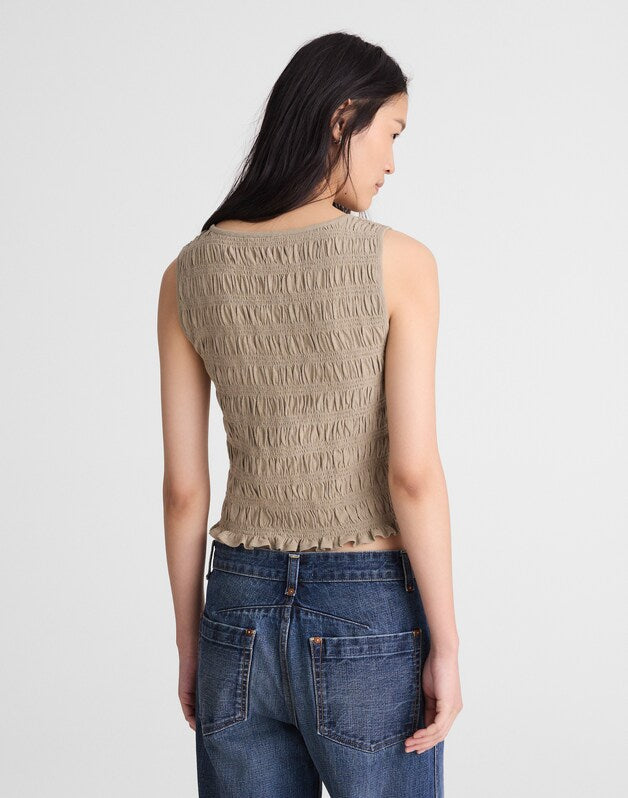 Smocked Boatneck Tank SAGEBRUSH