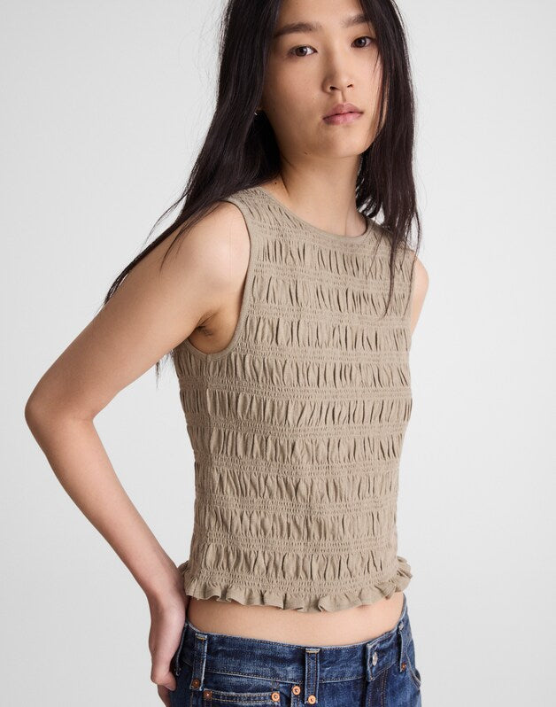 Smocked Boatneck Tank SAGEBRUSH