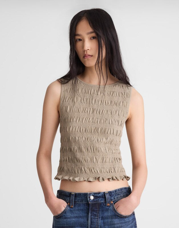 Smocked Boatneck Tank SAGEBRUSH