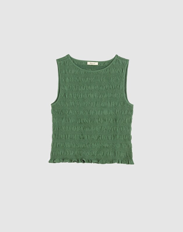 Smocked Boatneck Tank BOTANICAL GREEN