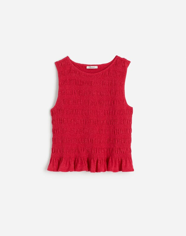 Smocked Boatneck Tank WATERMELON
