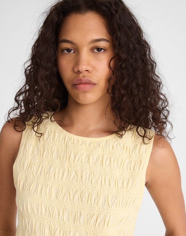 Smocked Boatneck Tank SHEER PINEAPPLE