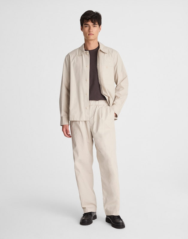 Pleated Poplin Pull-On Pant FORM GREY