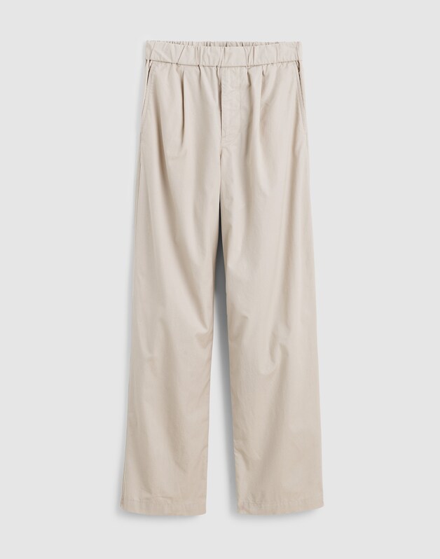 Pleated Poplin Pull-On Pant FORM GREY