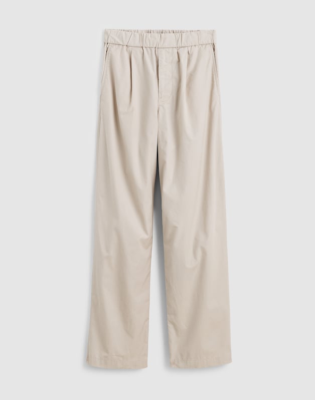 Pleated Poplin Pull-On Pant FORM GREY