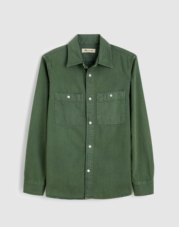 Work Shirt in Cotton BOTANICAL GREEN