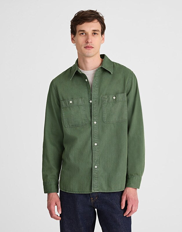 Work Shirt in Cotton BOTANICAL GREEN