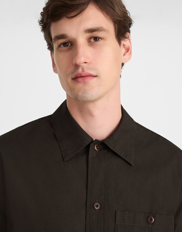 Cotton Poplin Overshirt MOCHA BROWN