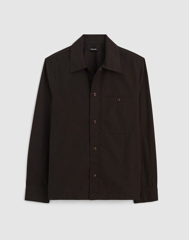 Cotton Poplin Overshirt MOCHA BROWN