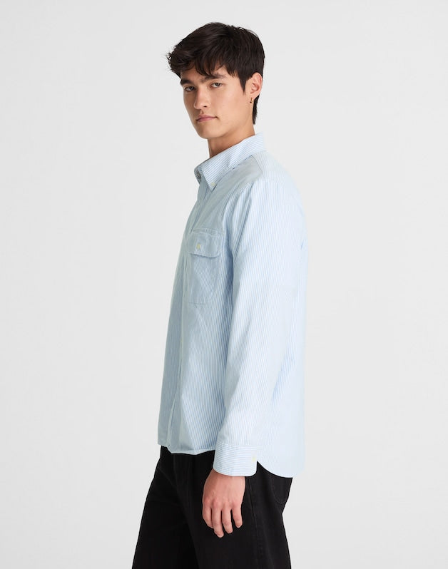 Oxford Stripe Work Shirt LIGHT BLUE STRIPE