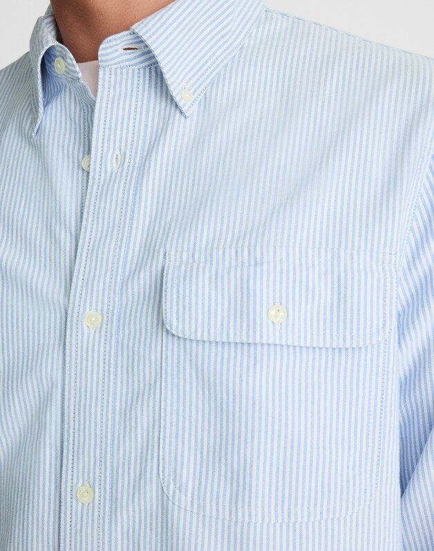 Oxford Stripe Work Shirt LIGHT BLUE STRIPE