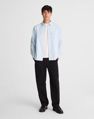 Oxford Stripe Work Shirt LIGHT BLUE STRIPE