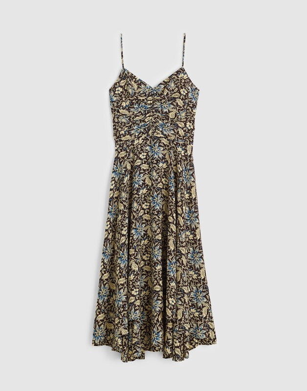 Ruched High-Low Slip Dress DARK CAROB