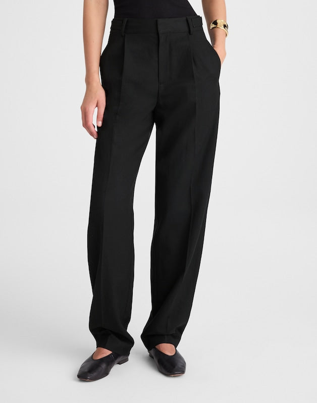 High-Rise Barrel-Leg Pants TRUE BLACK