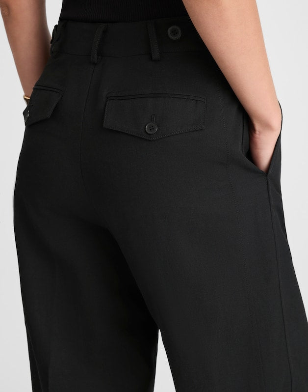 High-Rise Barrel-Leg Pants TRUE BLACK