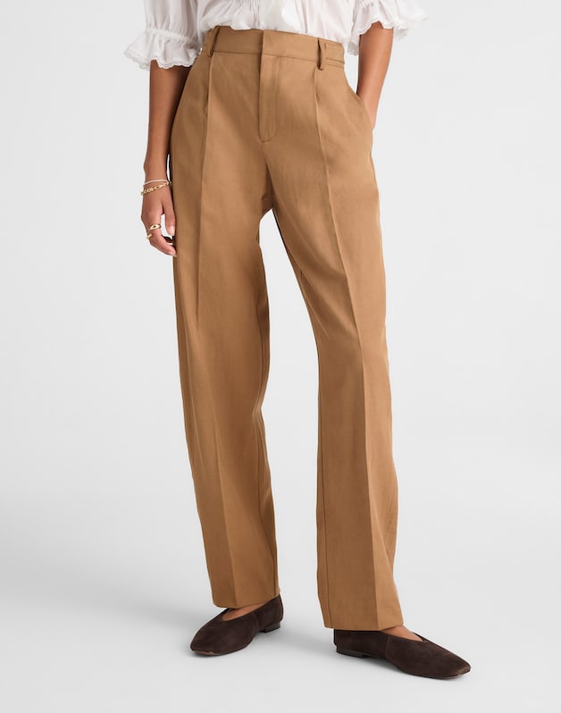 High-Rise Barrel-Leg Pants FADED BIRCH