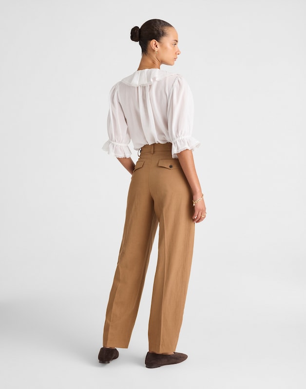 High-Rise Barrel-Leg Pants FADED BIRCH