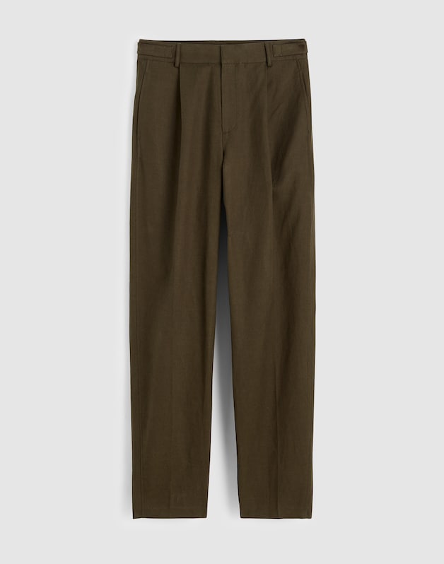 High-Rise Barrel-Leg Pants BURNISHED OLIVE