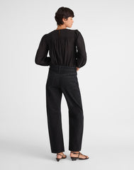 The Tall Darted Barrel-Leg Jean WASHED BLACK