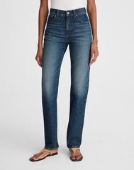 The Petite Longline Straight Jean in Greendale Wash GREENDALE WASH