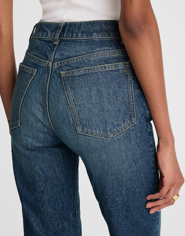 The Petite Longline Straight Jean in Greendale Wash GREENDALE WASH
