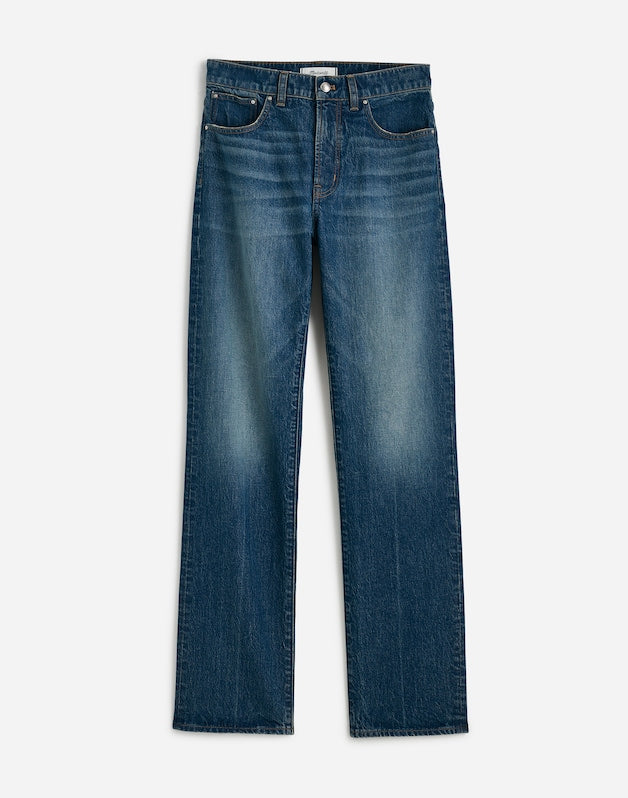 The Petite Longline Straight Jean in Greendale Wash GREENDALE WASH