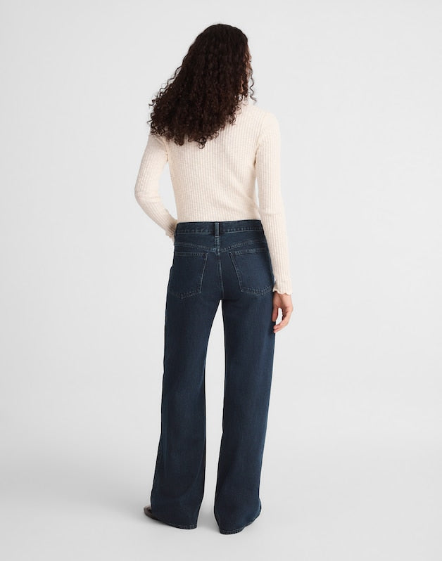 The Low-Slung Baggy Jean BLUE BLACK WASH