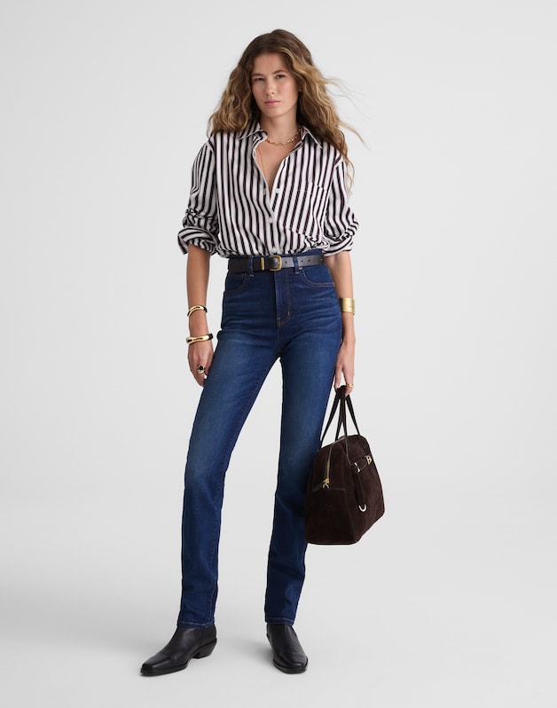 The Pencil Jean in Super Stretch Denim PIPESTONE WASH