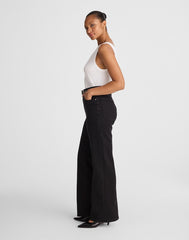 The Curvy Wide-Leg Jean in Super Stretch Denim BLACK FROST