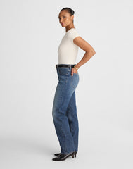 The Curvy Longline Straight Jean in Greendale Wash GREENDALE WASH