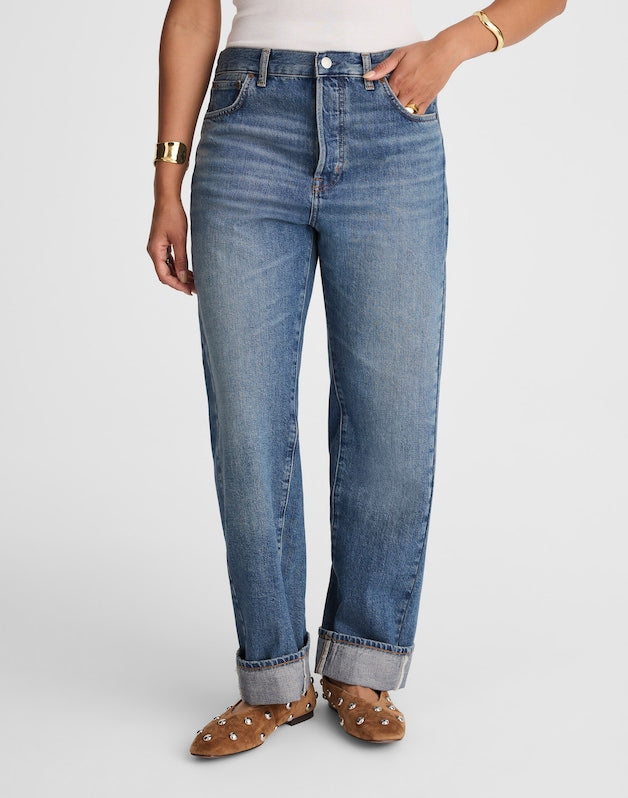 The Curvy Pieced Barrel-Leg Jean MOSBY WASH