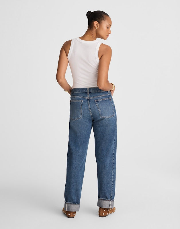 The Curvy Pieced Barrel-Leg Jean MOSBY WASH