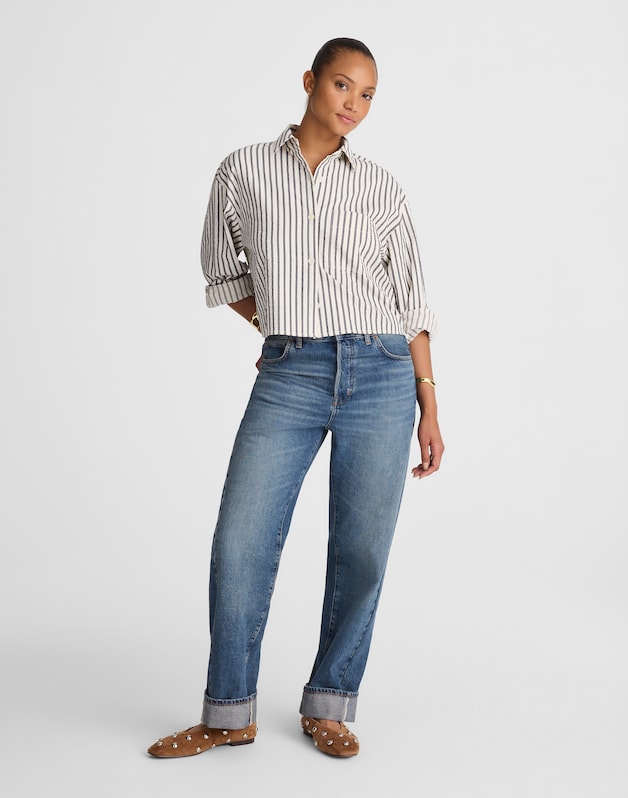 The Curvy Pieced Barrel-Leg Jean MOSBY WASH