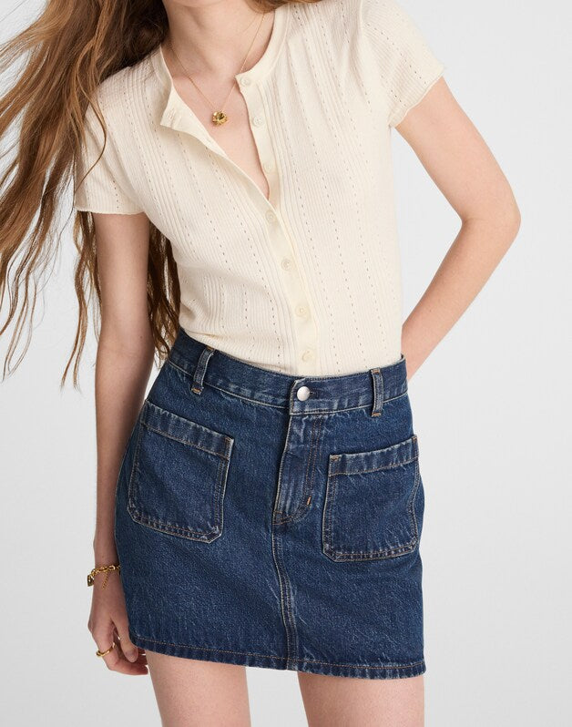 The Emmett Mini Skirt in Greendale Wash GREENDALE WASH