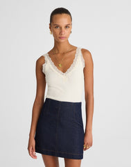 Denim Mini Skirt RINSE WASH