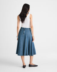 Flared Denim Midi Skirt: Airy Denim Edition MOSBY WASH