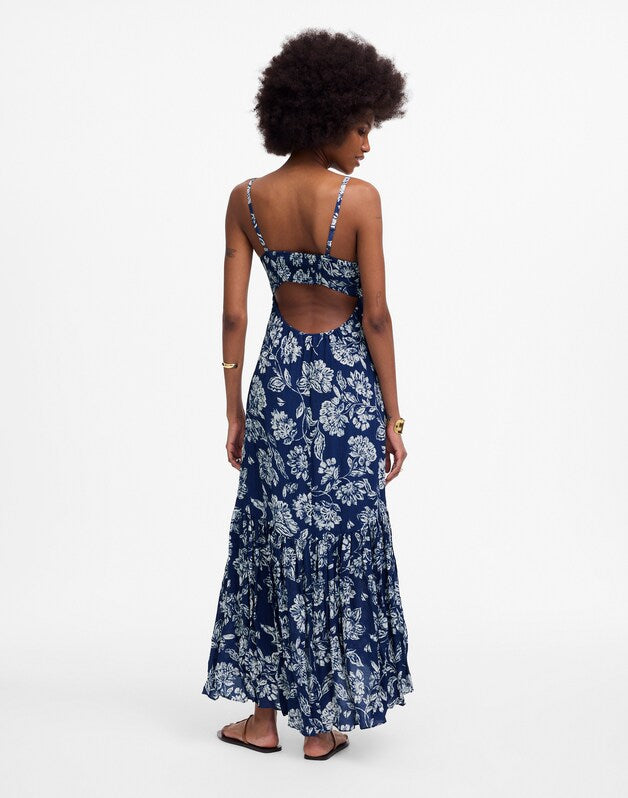 Textured Maxi Slip Dress in Floral SAYLOR FLORAL NAVY LARGE