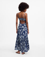 Textured Maxi Slip Dress in Floral SAYLOR FLORAL NAVY LARGE