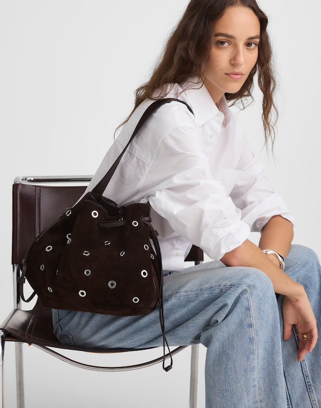 The Drawstring Shoulder Bag DARK CAROB