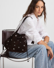 The Drawstring Shoulder Bag DARK CAROB
