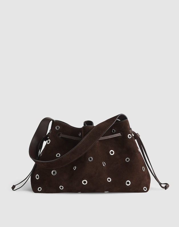 The Drawstring Shoulder Bag DARK CAROB