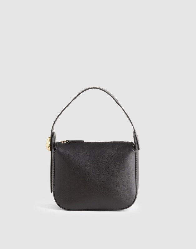 The Sculpted Metal Wristlet Bag TRUE BLACK