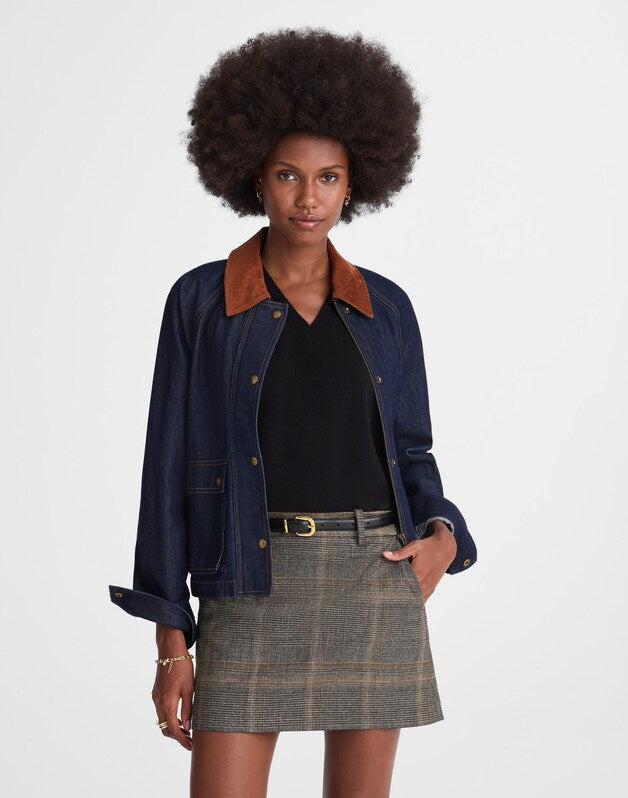 Suiting Mini Skirt in Plaid BROWN GRAY PLAID