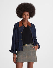 Suiting Mini Skirt in Plaid BROWN GRAY PLAID