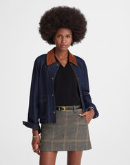 Suiting Mini Skirt in Plaid BROWN GRAY PLAID