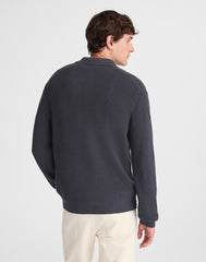 Cotton Shaker-Stitch Polo OBSIDIAN BLUE