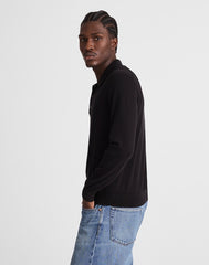 Long-Sleeve Sweater Polo JET BLACK