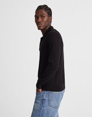 Long-Sleeve Sweater Polo JET BLACK