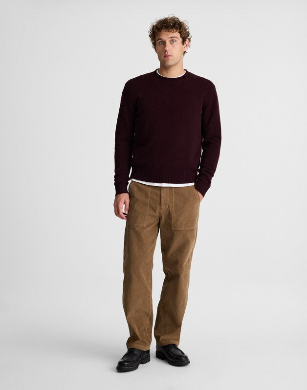 Crewneck Sweater in Heritage Merino Wool DEEP WINE