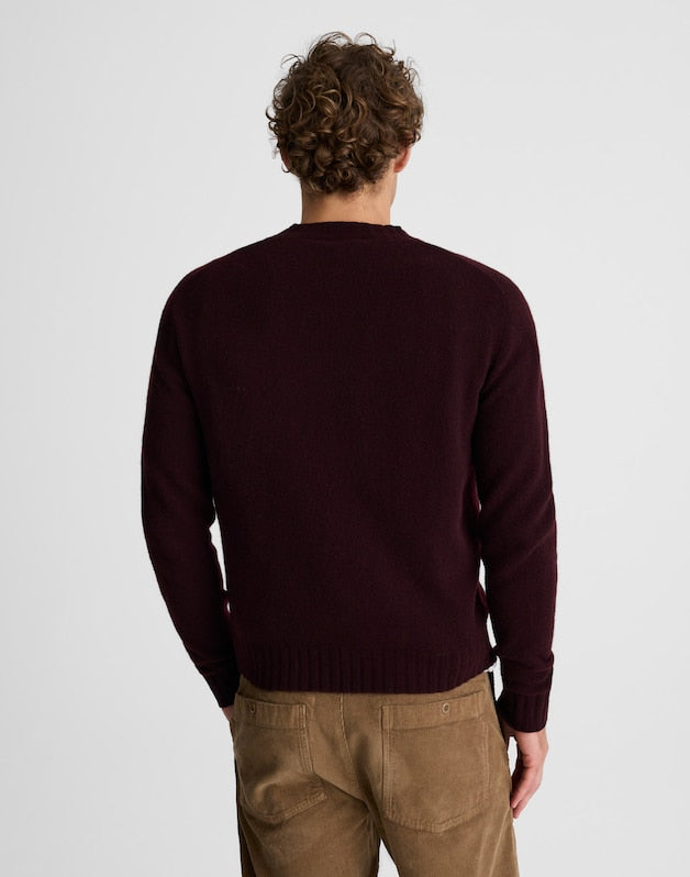 Crewneck Sweater in Heritage Merino Wool DEEP WINE